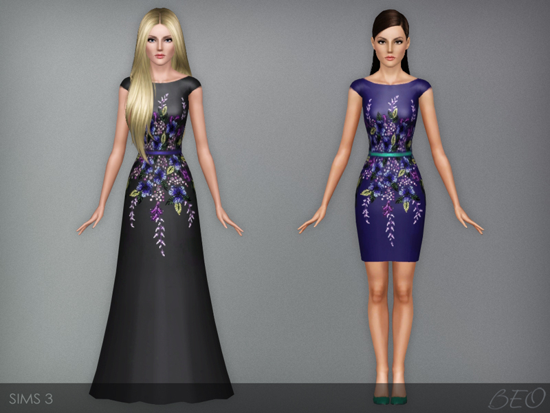 Multicolored embroidered dresses for Sims 3 by BEO (1)